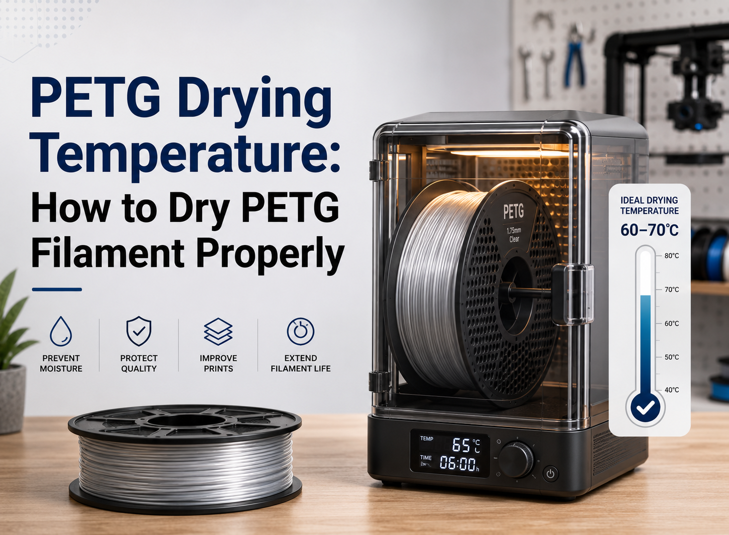 PETG filament drying temperature guide