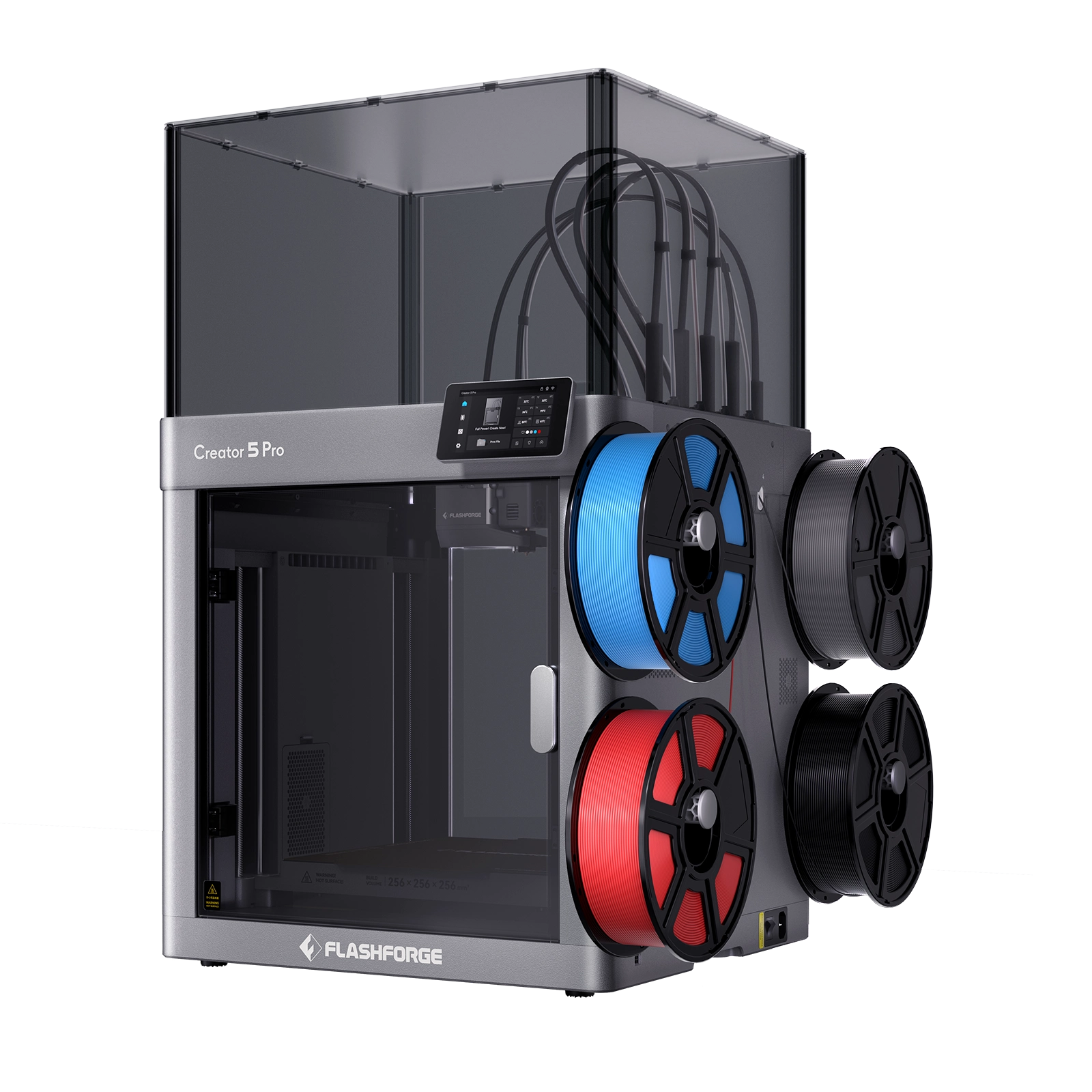 Flashforge Creator 5 Quad Toolheads Enclosed Multi-Color 3D Printer | 500% Faster, Zero Purge Waste