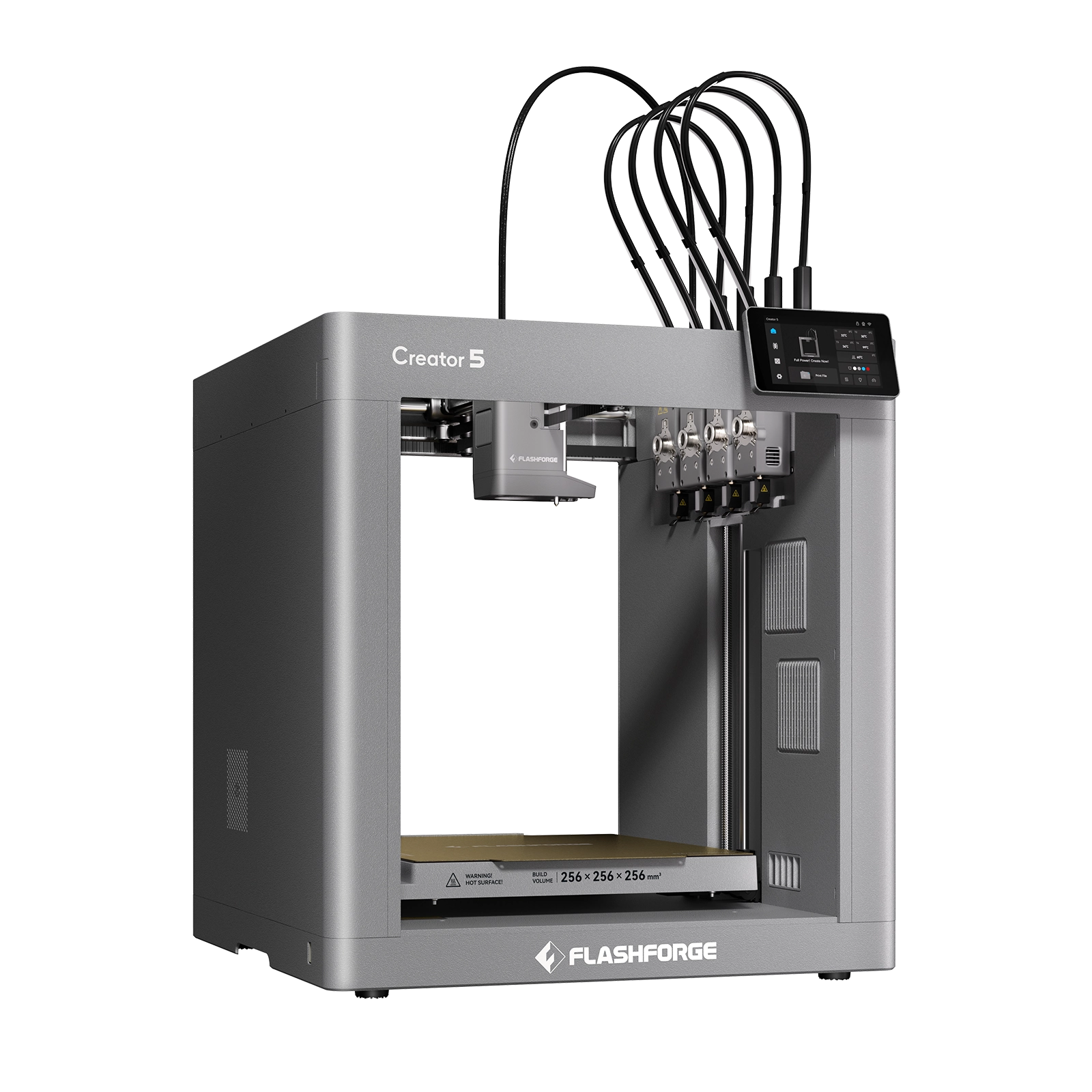 Flashforge Creator 5 Quad Toolheads Multi-Color 3D Printer | 500% Faster, Zero Purge Waste