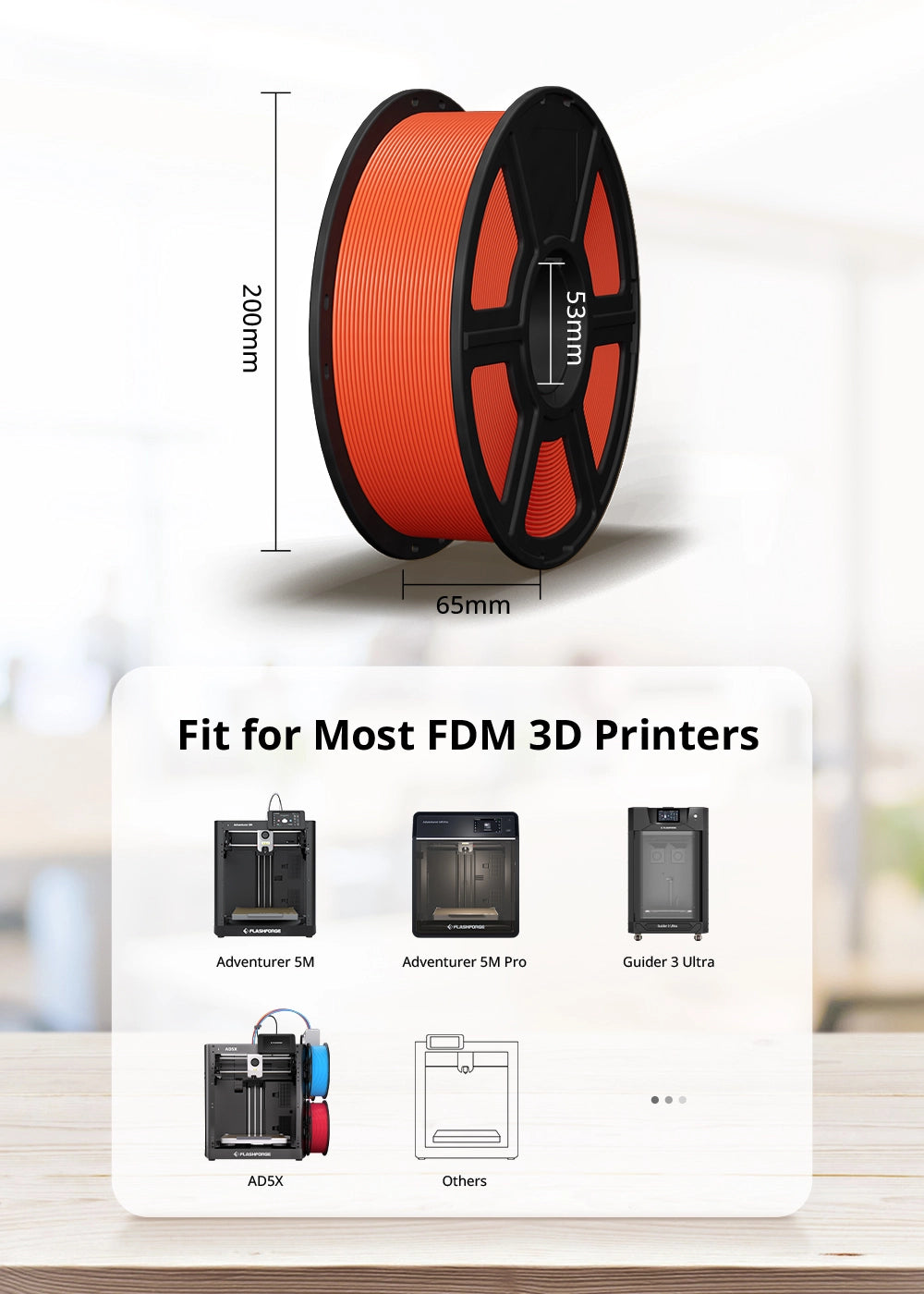 Wide compatibility of Flashforge filament