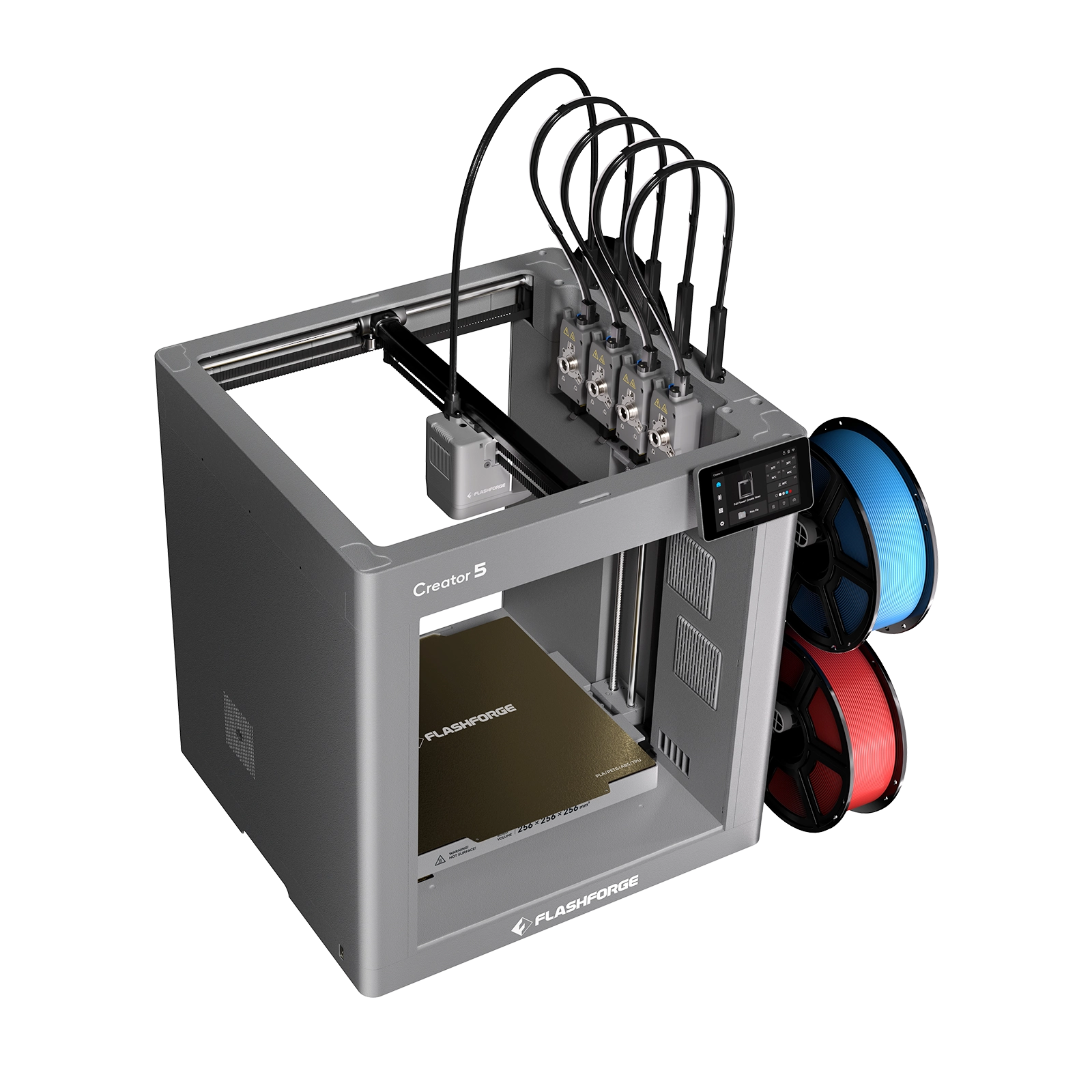 Flashforge Creator 5 Quad Toolheads Multi-Color 3D Printer | 500% Faster, Zero Purge Waste