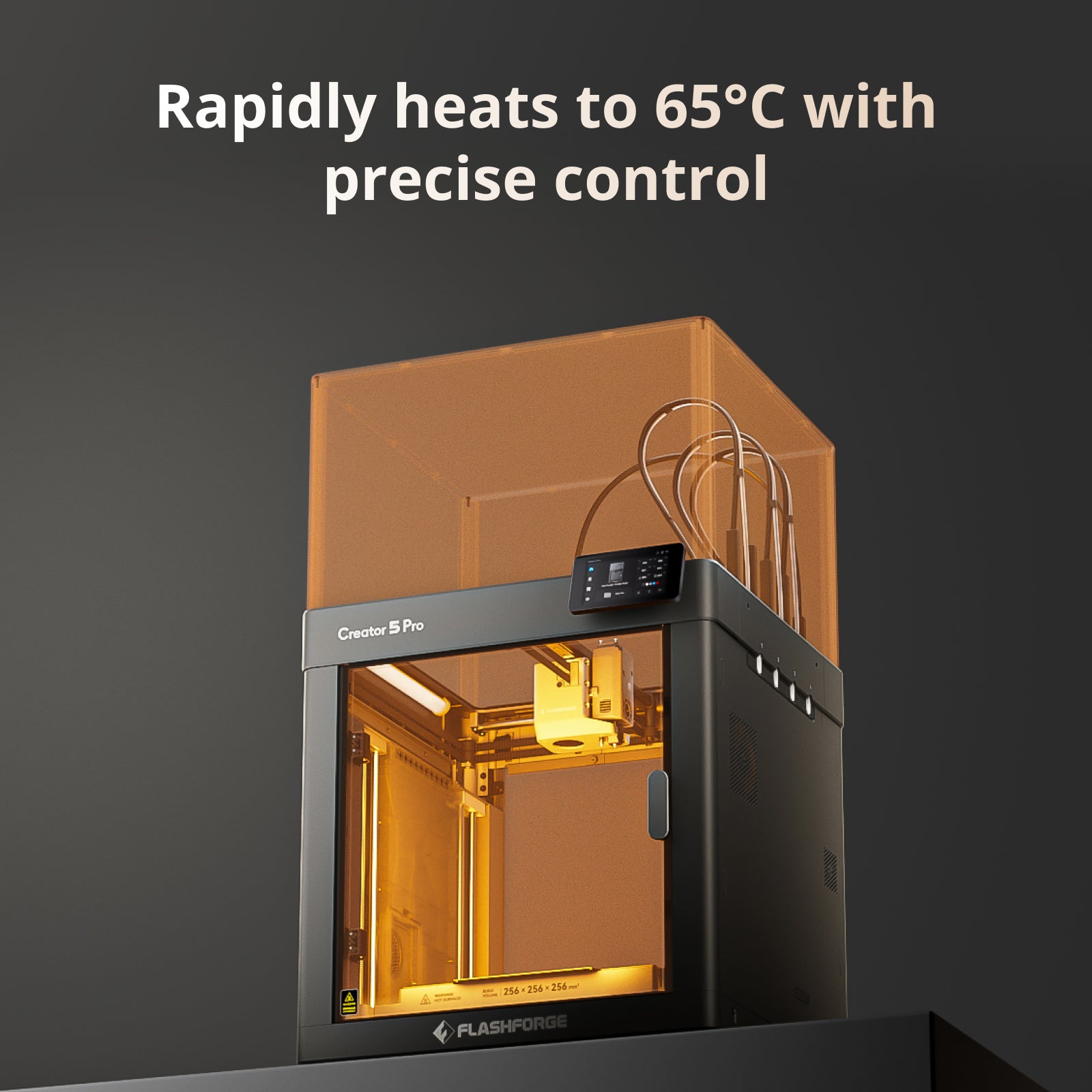 Flashforge Creator 5 Pro 4 Toolheads Enclosed Multi-Color 3D Printer | 500% Faster, Zero Purge Waste