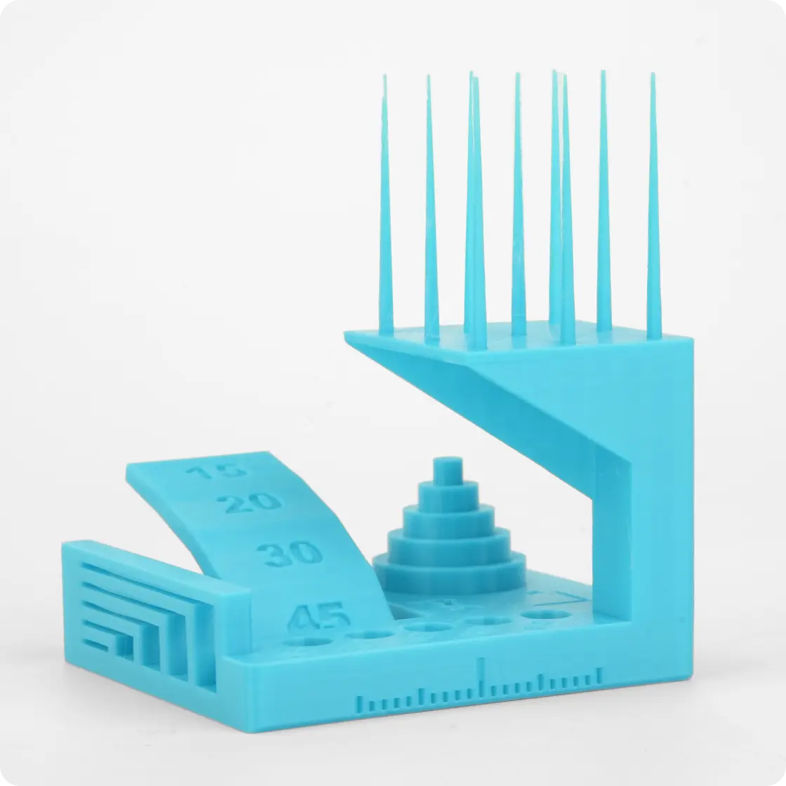 Flashforge 3D AD5X printer delivers precise test model with sharp peaks and smooth transitions.