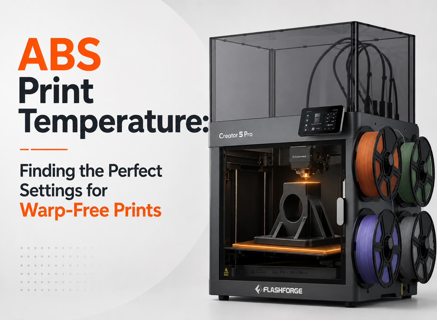 ABS print temperature guide with Flashforge Creator 5 Pro 3D printer