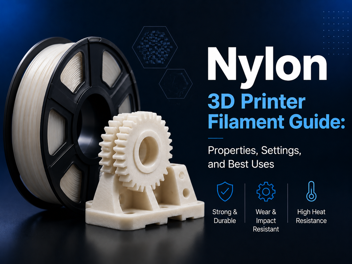 Nylon 3D Printer Filament Guide: Properties, Settings, and Best Uses
