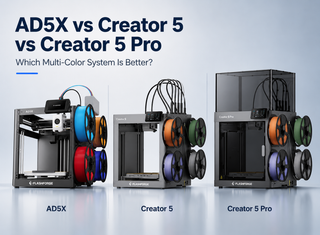 AD5X vs Creator 5 vs Creator 5 Pro multi-color 3D printers.