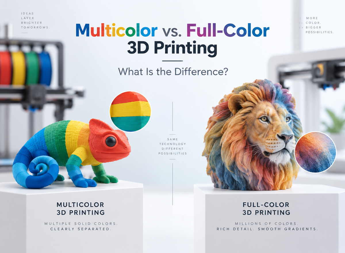 Multicolor 3D Printer vs Full Color 3D Printer