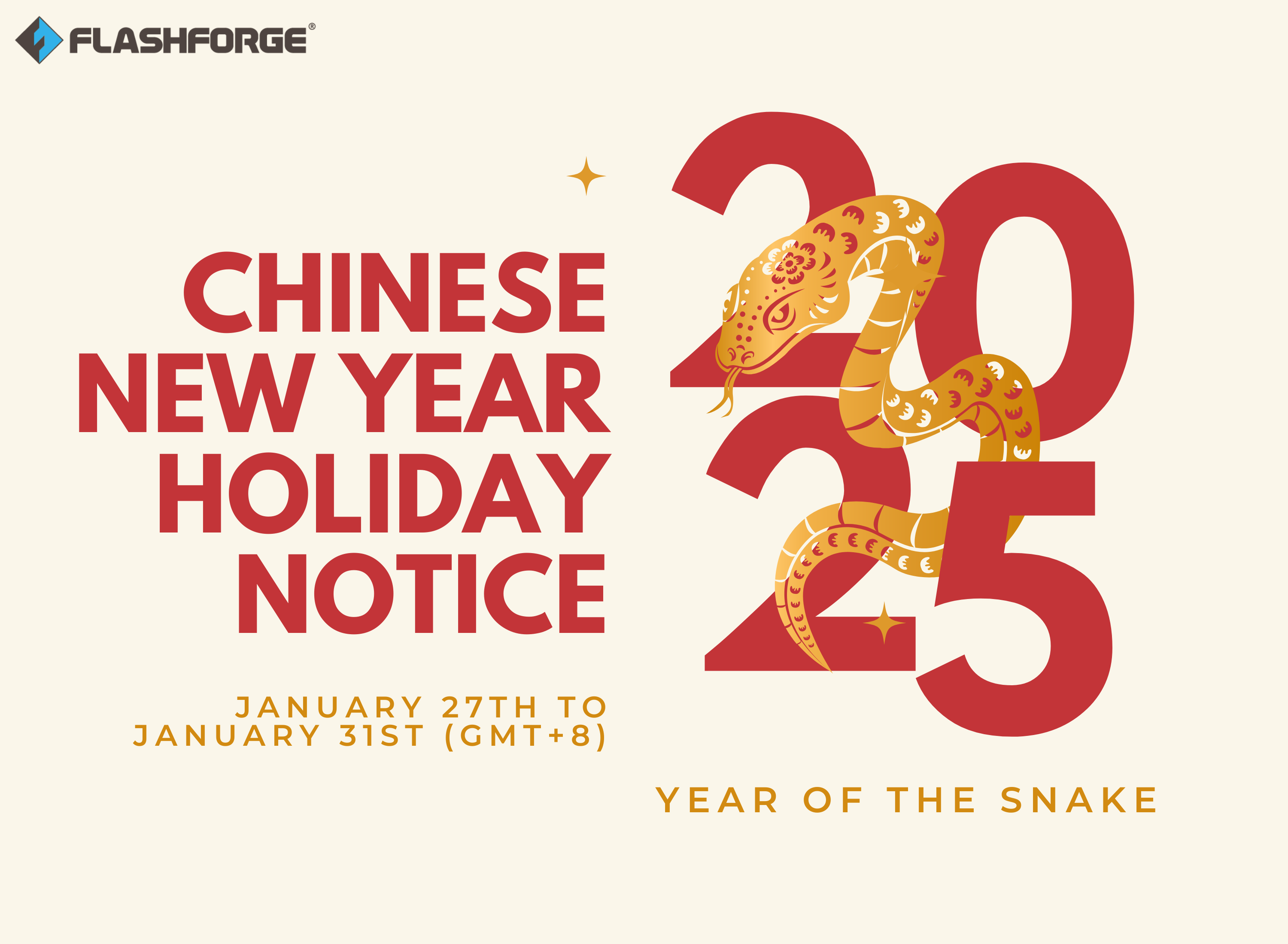 Chinese New Year Holiday Notice 2025