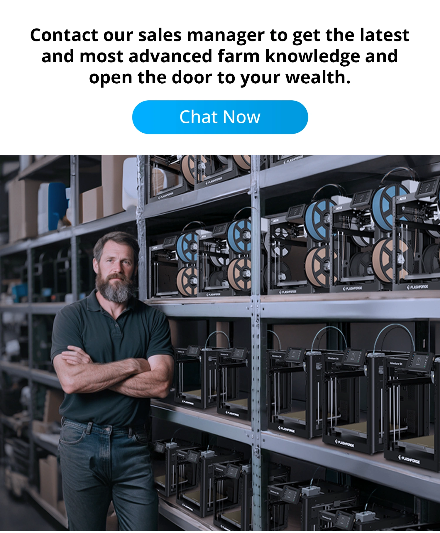 3d print farm with flashforge ad5x and ad5m 3d printers