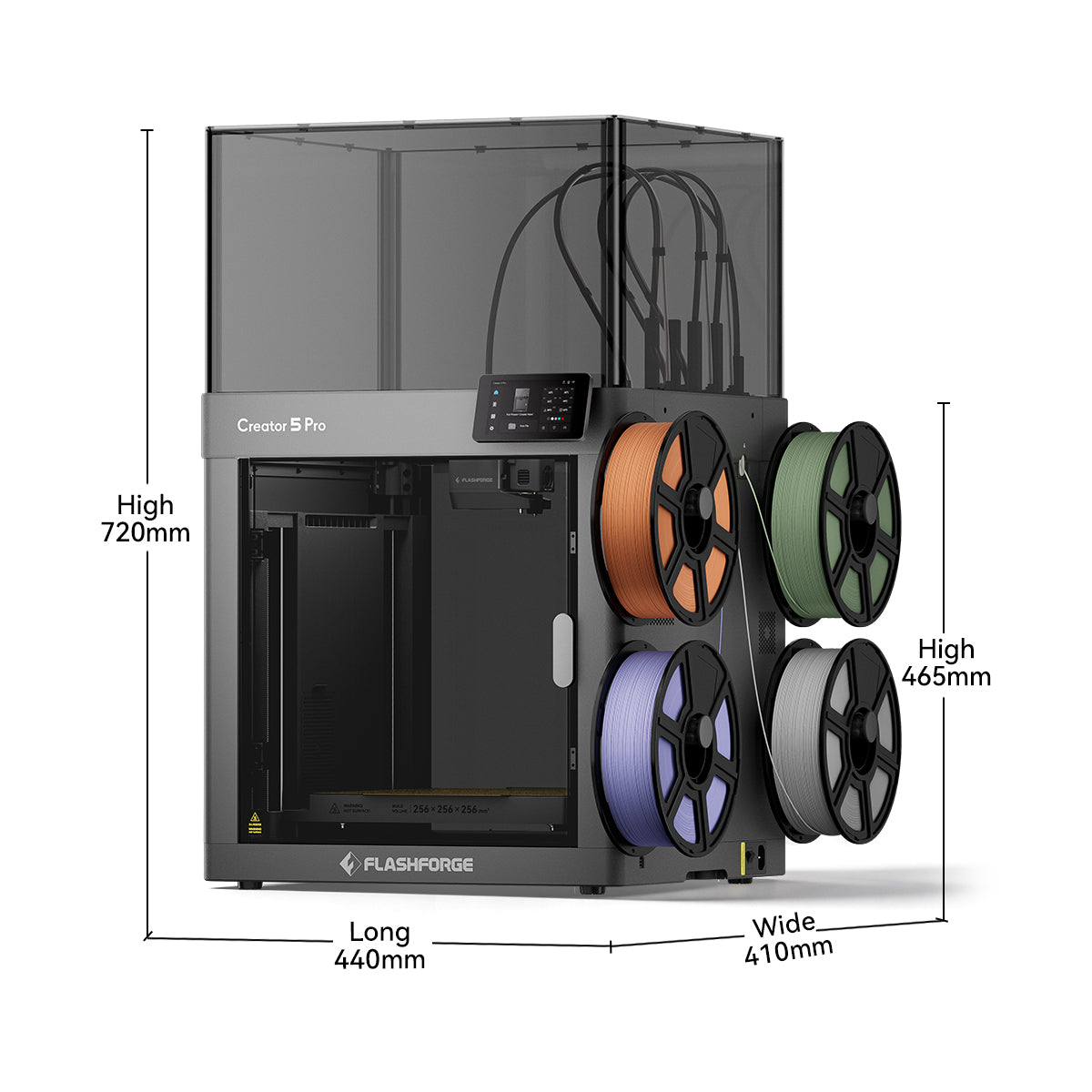 Flashforge Creator 5 Pro 4-Toolheads Enclosed Multi-Color 3D Printer |