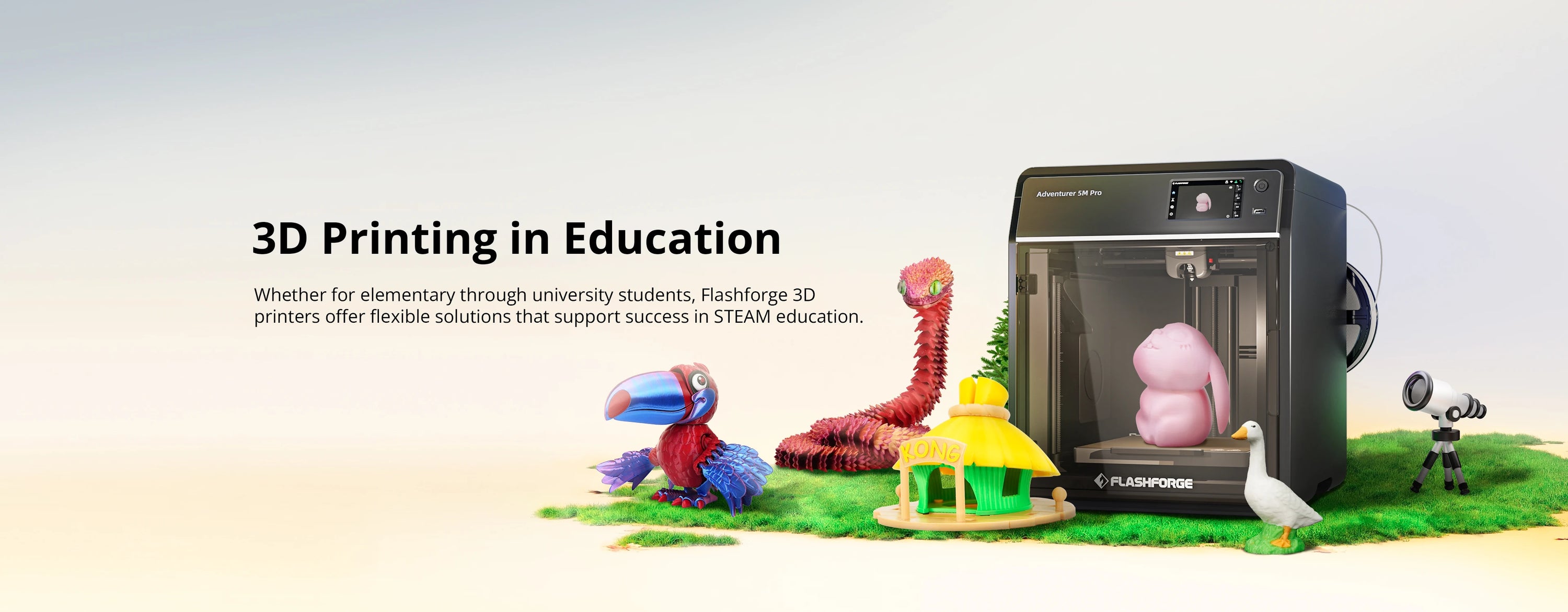 Flashforge 3D Printers solution for STEAM education, fostering creativity and hands-on learning.