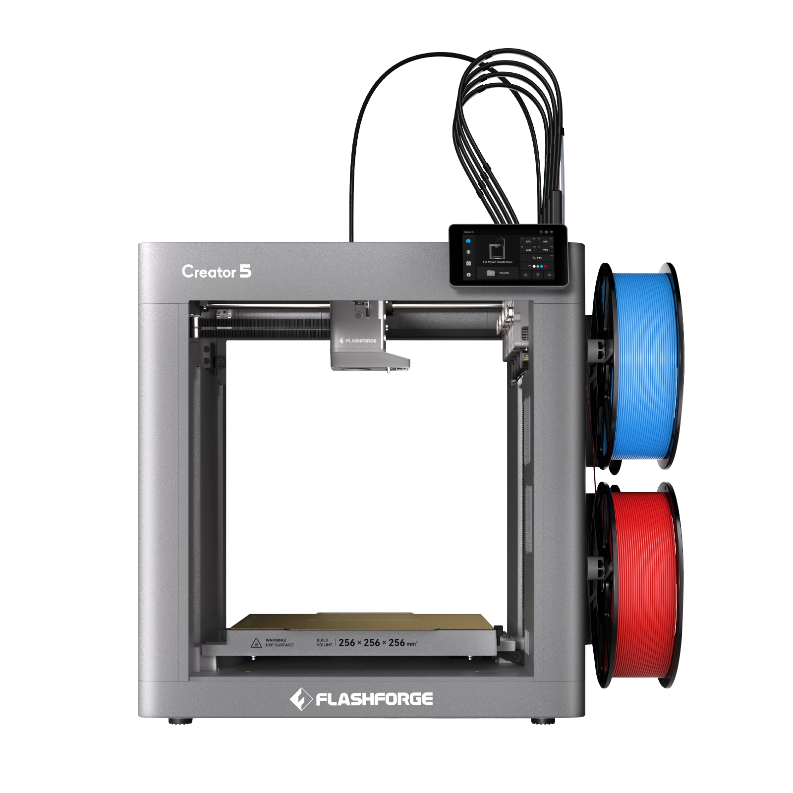 Flashforge Creator 5 Quad Toolheads Multi-Color 3D Printer | 500% Faster, Zero Purge Waste