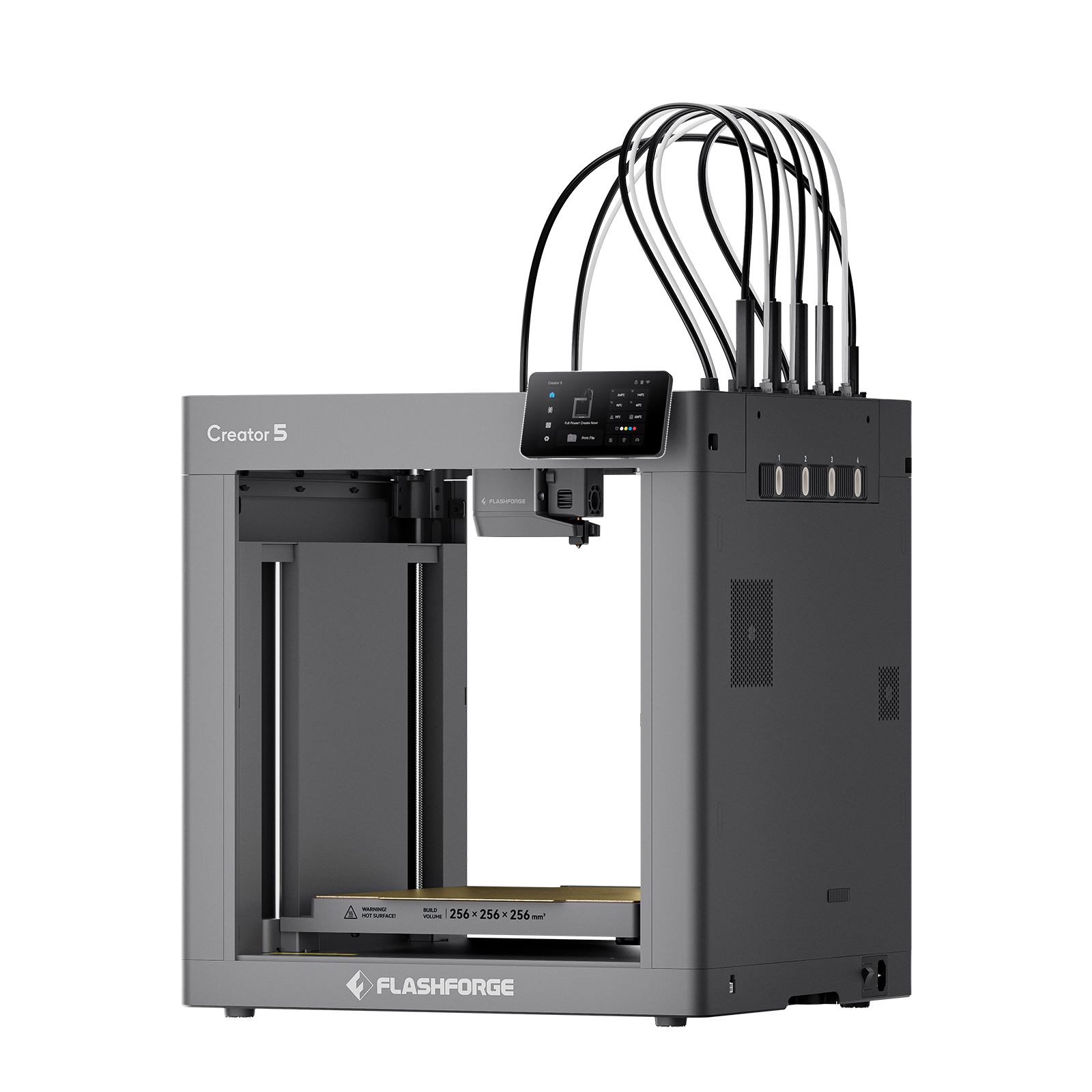 Flashforge Creator 5 4-Toolheads Multi-Color 3D Printer | 500% Faster, Zero Purge Waste