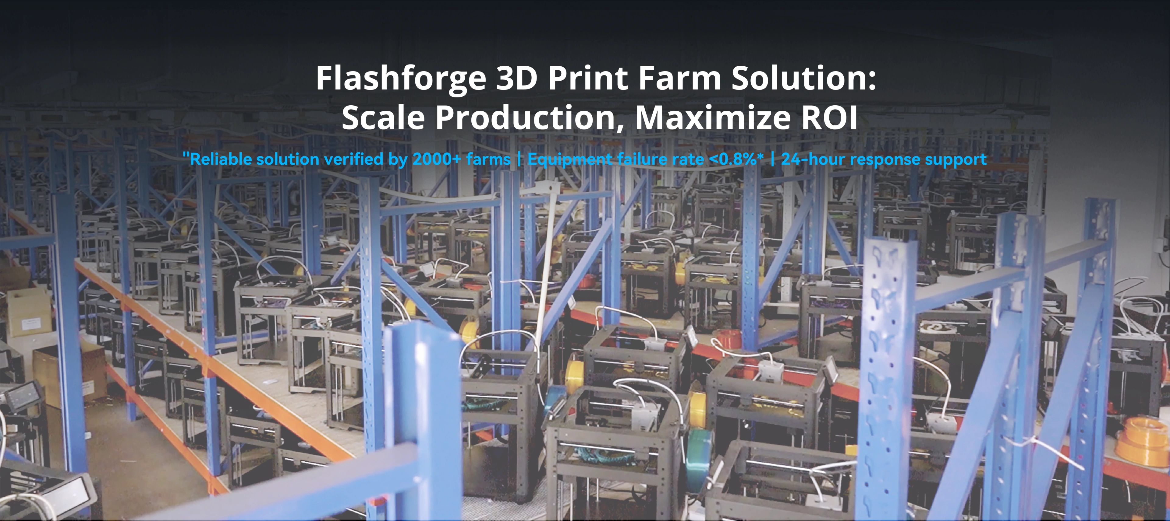 flashforge 3d print farm solution