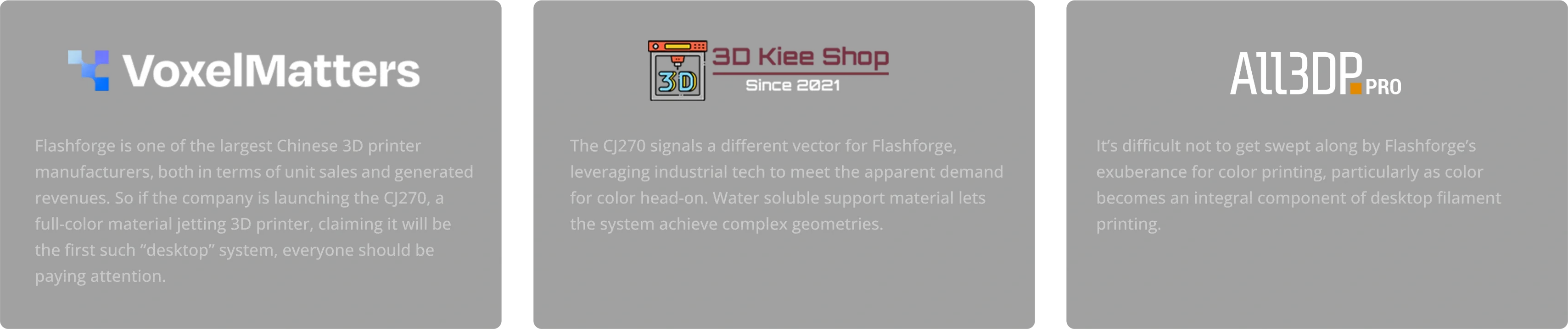 Flashforge CJ270 — The World’s First Desktop Full-Color 3D Printer