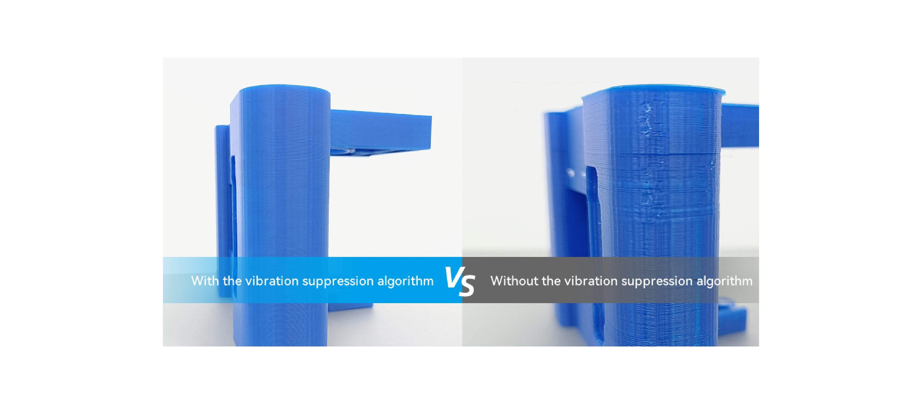 Print Quality Comparison With Vibration Suppression Algorithm