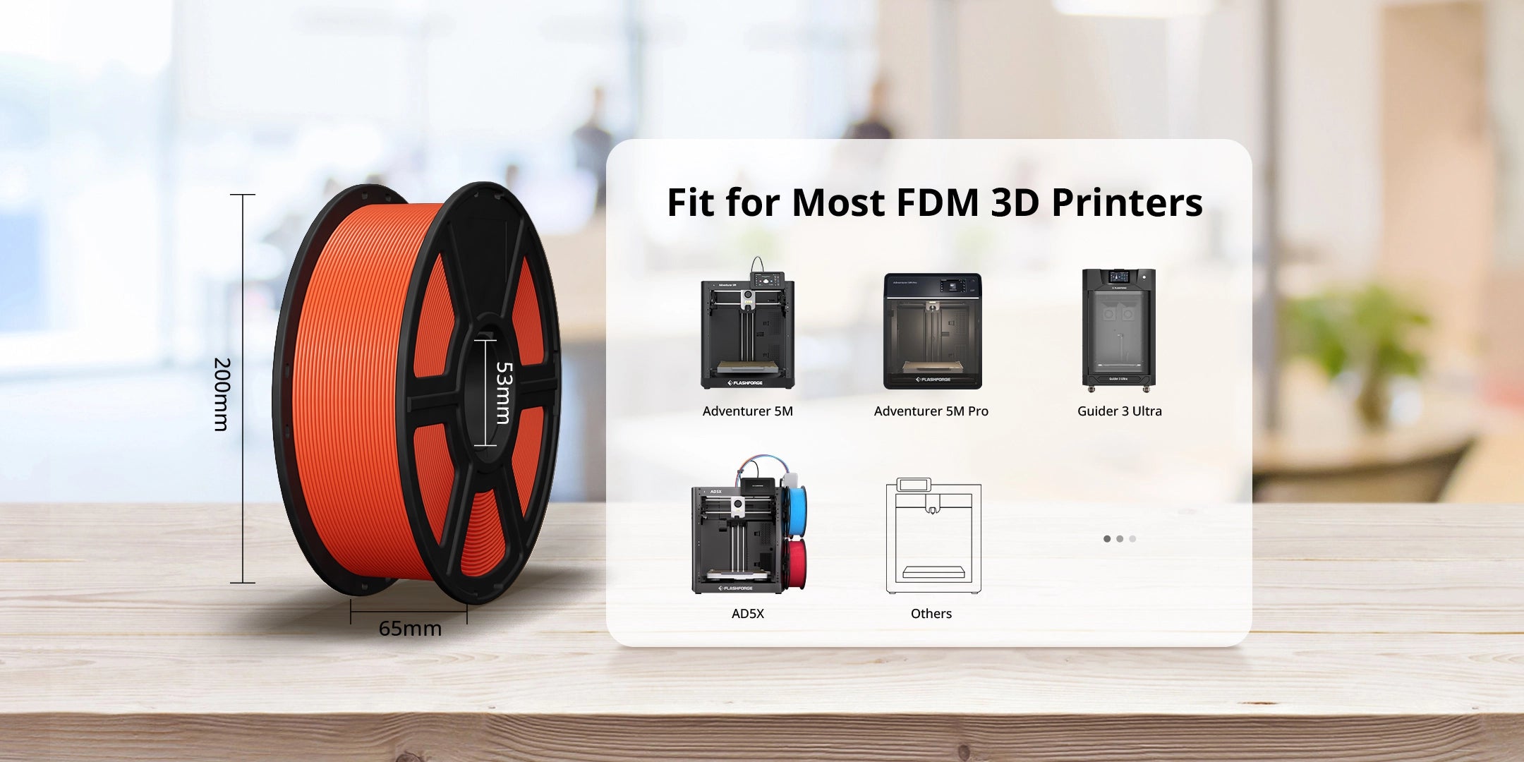 Wide compatibility of Flashforge filament 
