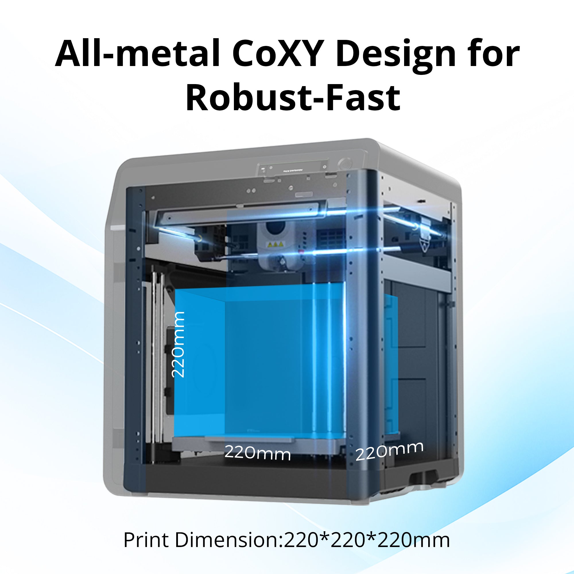 All-metal CoXY structure of Adventurer 5M Pro 3D printer ensures high-speed and stable printing.