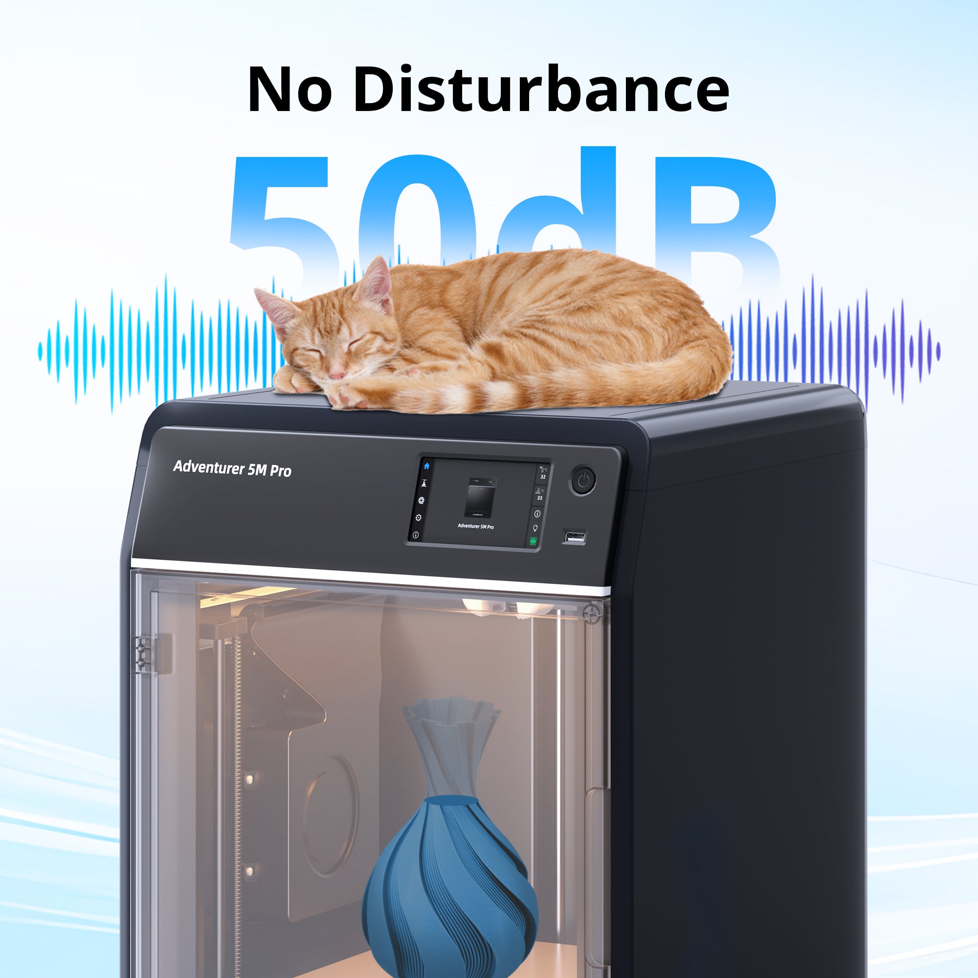 Print day or night – 50dB operation ensures no disturbance